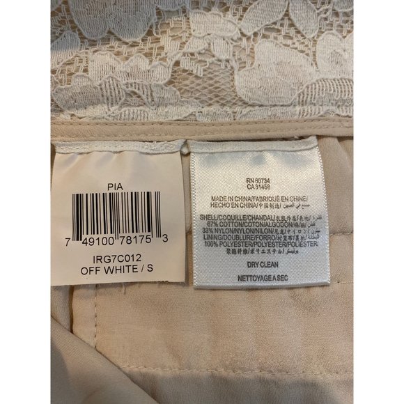 BCBG Shorts S Pia Ivory Floral lace 67% cotton 35% nylon - Picture 6 of 6